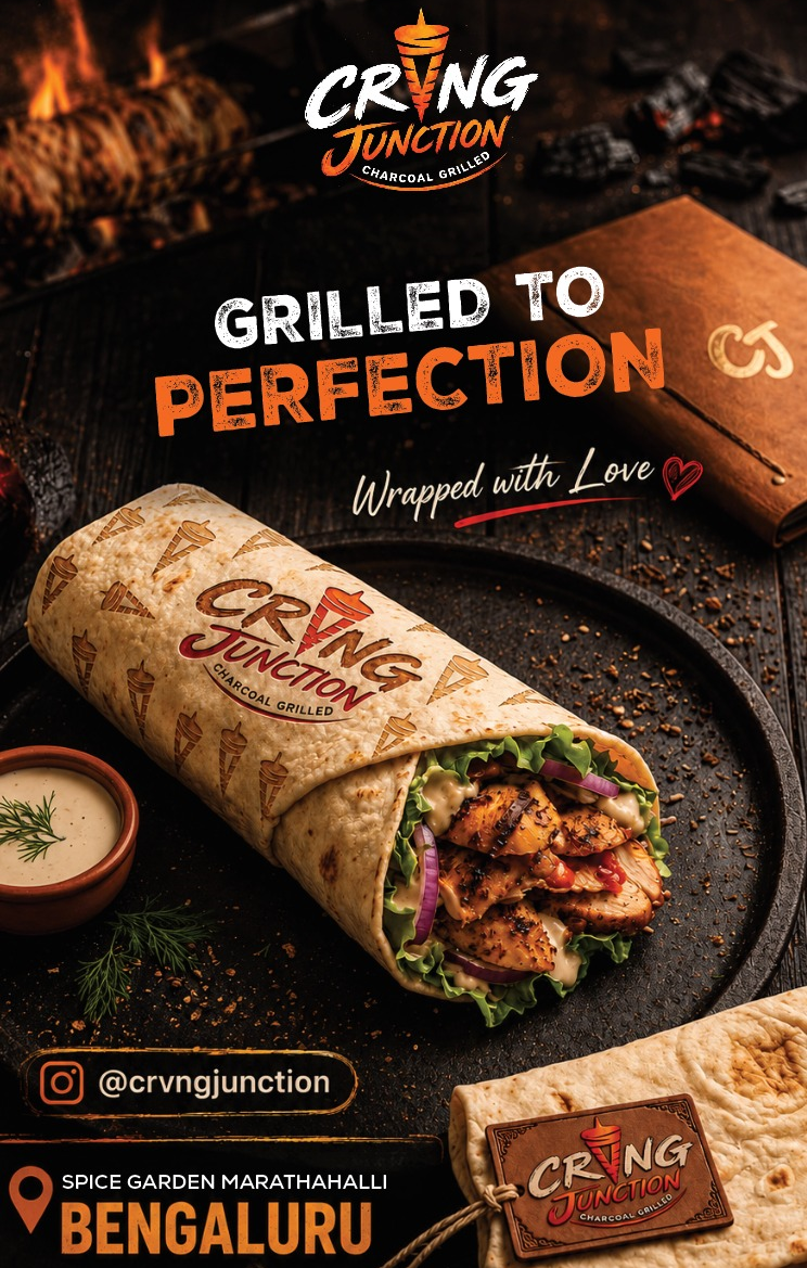Charcoal grilled chicken shawarma wrap, halved and loaded with juicy fillings